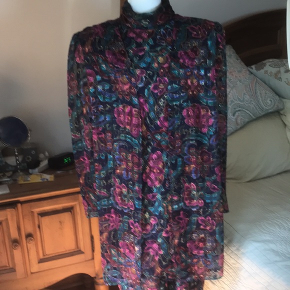 Vintage Patra Dress Jewel-toned with Layers Size 14 - Picture 1 of 16
